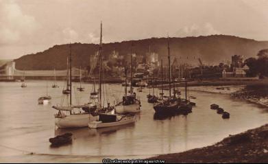 Conway from Marine Walk (Carnarvonshire, Castle, Conway, Conway Castle, Conway River, Conwy, Conwy Castle, Wales)