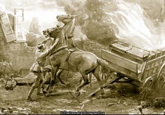 Corporal A Lain rescues a wagon team (Corporal, DCM, Horse, Royal Artillery, WW1)