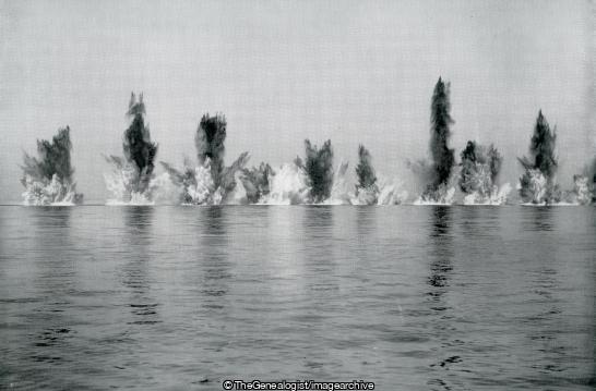 Counter Mines Exploding a Mine field (Mine Field, Navy, North Sea)