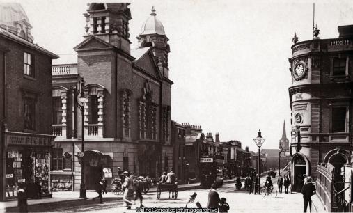 Darlington Street Wolverhampton (1/2d, 1910, 36 Abbey Rd, Carlisle, Darlington Street, E, England, Horse and Trap, Jones, Mr, omnibus, Staffordshire, West Midlands, Wolverhampton)
