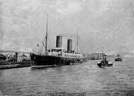 Departure of the RMS Campania from Liverpool (Liverpool, RMS Campania, Ship, Vessel)