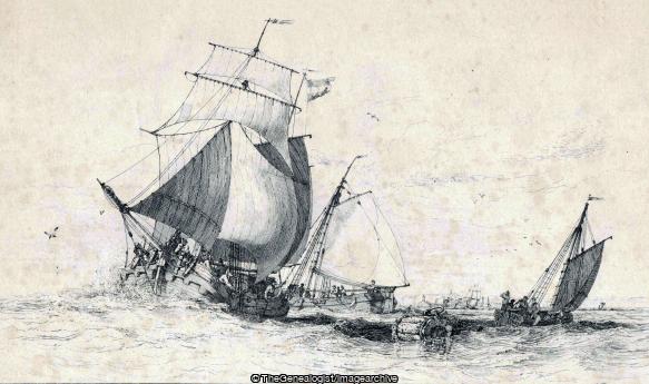 Dutch Boats beating to windward (Edward William Cooke, sailing boat)