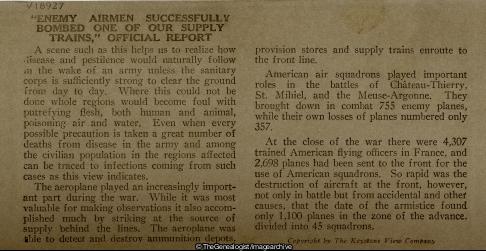 Enemy Airmen Successfully Bombed One of Our Supply Trains Official Report (3d, Airmen, Bomb, C1917, Cart, Horse, WW1)