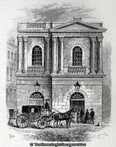 Entrance to the Old Opera House 1800 (Haymarket, Italian Theatre, London, Opera House, Queen's Theatre)