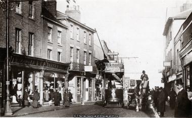 Essex Colchester Head Street 1909 (1909, Colchester, Essex, Head Street, horse and cart, tram, vehicle)