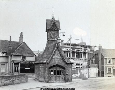 Fire Engine House Leatherhead Surrey May 1900 (Clock Tower, Fire Station, Gravel Hill, Leatherhead, North Street)
