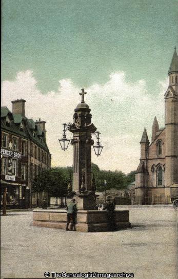Fountain, Market Place, Hexham (Abbey, England, Fountain, Hexham, hexham abbey, Market Cross, Market Place, Northumberland)