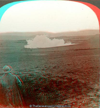 French Mine Explosion under Enemy Trenches (3d, C1917, engineer, Explosives, French, No Man's Land, Trench, Tunnel, WW1)