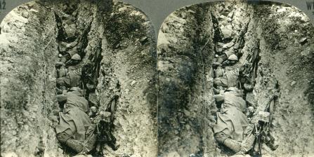 French Soldiers Resting in the Trenches (3d, C1917, French, Reserves, Soldiers, Trench, WW1)