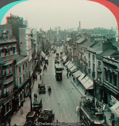 Gallowtree Gate the Main Street of Leicester (3d, England, Gallowtree Gate, Leicester, Leicestershire, tram, vehicle)