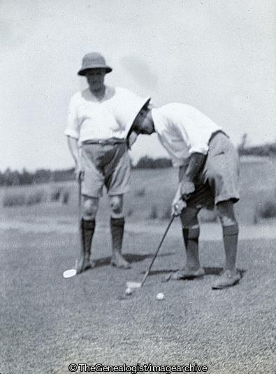 Golfers in Pith helmets (Golf, India)