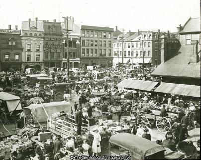 Hamilton, Ontario, Canada. Market Day 1890 (1890, Canada, Hamilton, Maple Leaf Hotel, Market Day, Ontario)