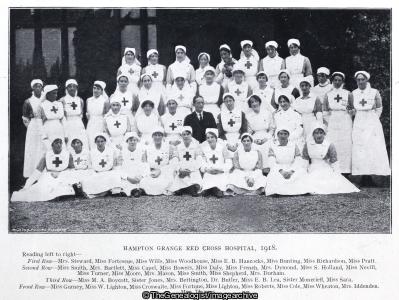 Hampton Grange Red Cross Hospital 1918 (1918, Doctor, England, Hampton Grange Hospital, Hereford, Herefordshire, Hospital, Nurse, Red Cross, VAD, WW1)