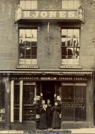 Harry Jones 94 Darlington Street Wolverhampton 1880s (Darlington Street, shop, Umbrella Shop, Unbrella Shop, Woleverhampton)