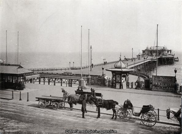 Hastings Pier 1899 (1899, England, Hastings, horse and cart, Horse and Trap, Pier, Sussex)