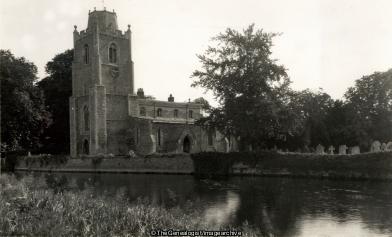 Hemingford Grey Church and River (Church, England, Great Ouse, Hemingford Grey, Huntingdonshire, River, St James)