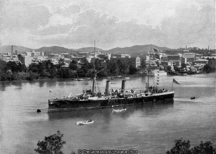 HMS Wallaroo Lying at Brisbane (Australia, Brisbane, HMS Wallaroo, Queensland, Vessel)
