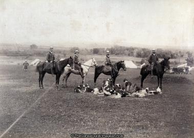Hunt Group on Horseback (1895, Belgaum, Edward Leslie Bond, Horse, Hound, India, Karnataka)
