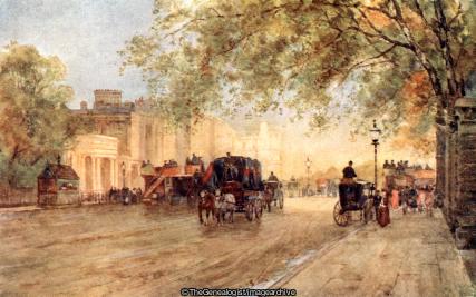 Hyde Park, London (England, Horse and Carriage, horse and cart, Horse Drawn Omnibus, Hyde Park, London, Westminster)
