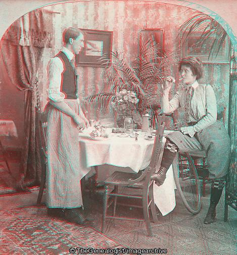 I've Struck The Match at Last (1897, 3d, bicycle, Comic, Social)