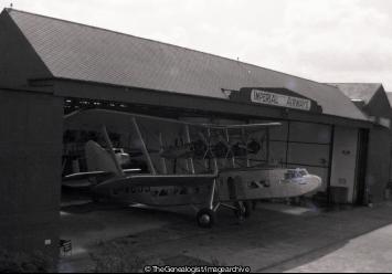 Imperial airways (Aircraft Hangar, Bi-plane, C1935, Croydon Airport, England, Imperial Airways, London, Short L.17 Scylla)