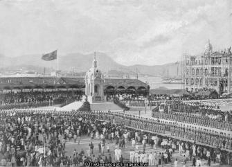Inaugurating The Queens Statue in Hong Kong May 1896 (1896, China, Hong Kong, Inauguration, Queen Victoria, Statue)