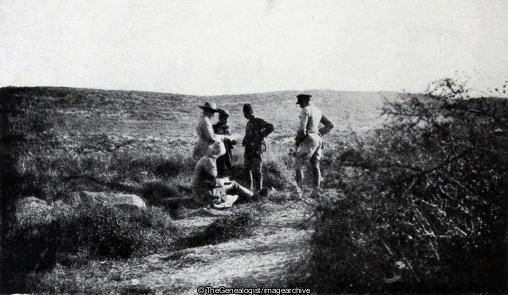 Interrogating Turkish prisoners captured at Suvla (1915, 5th Battalion, Bedfordshire and Hertfordshire, Gallipoli, POW, Suvla Bay, Territorial Army, Turkey, WW1)