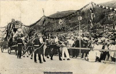 Jersey Battle of Flowers July 26th 1906 (1906, Battle of Flowers, Jersey, St Helier, St Helier Town, Victoria Avenue)