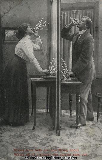 Kisses from both Morse code 1913 (1913, Kisses, Morse code, Radio Transmitter)
