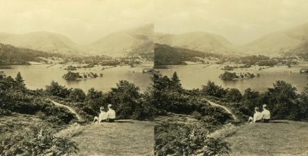 Lake Grasmere and the Village from Red Bank England (Church, England, Grasmere, Lake District, Lake Grasmere, Redbank Wood, st oswalds, Westmorland)