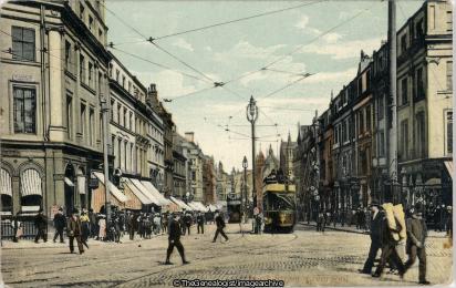 Lancs Liverpool Lord Street 1919 (1919, England, Lancashire, Liverpool, Lord Street, tram)