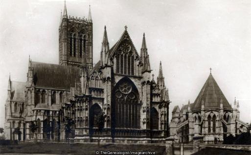 Lincoln Cathedral Showing large Window and Chapter House (Cathedral, Chapter House, Lincoln, Lincoln Cathedral)