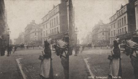 Liverpool Dale St (3d, C1900, dale street, England, horse and cart, Lancashire, Liverpool)