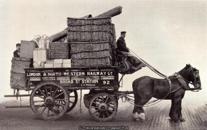 London and North Western Railway Co Broad Street Station Goods Van (Broad Street Station, Goods van, horse and cart, London and North Western Railway)