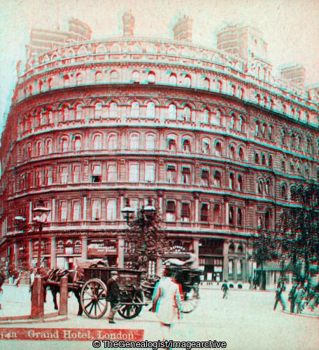 London Grand Hotel (3d, England, Grand Hotel, horse and cart, Hotel, London, Trafalgar Square, Westminster)