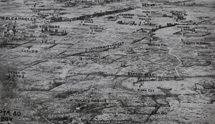 Looking north east towards Poelcappelle the photograph shows amongst the positions assaulted and captured on September 20th 1917 (6th Battalion, Aerial Reconnaissance, Belgium, Cast Iron Sixth, City of London Rifles, London Regiment, Poelkapelle, West Flanders, WW1)