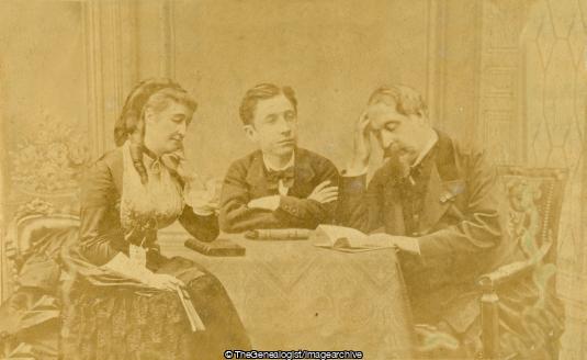 Louis Napoleon III with his wife Eugenie and Son Louis in exile at Chislehurst following the defeat of France by Prussia (Camden Place, Charles Louis Napoléon Bonaparte, Chislehurst, Eugénie de Montijo, Louis Napoleon III)