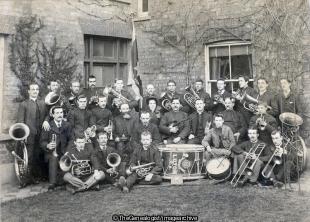 Luton Salvation Army Band posed in Garden of House C 1890 (Bedfordshire, C1890, England, Luton, Musician, Salvation Army, Social)