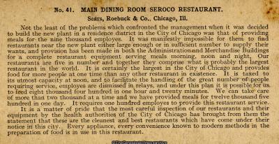 Main Dining Room Seroco Restraurant (3d, Chicago, Illinois, Sears Roebuck and Company)