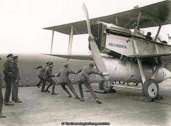 Major Wood and Captain Wyllis Eastchurch in Short Aeroplane Shamrock (1921, Biplane, Captain Wyllie, Eastchurch, Major Wood, Short Shirl)
