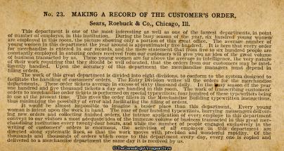 Making a Record of the Customers Order (3d, Chicago, Illinois, Sears Roebuck and Company)