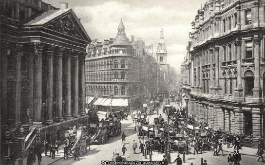 Mansion House and Cheapside, London (Cheapside, City of London, England, horse and cart, Horse Drawn Omnibus, London, Mansion House)