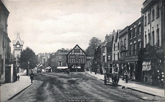 Market Place, Ledbury (England, Herefordshire, High Street, horse and cart, Ledbury, Market Place, vehicle)