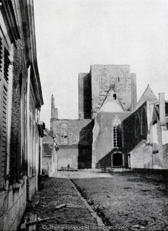 Messines Church 25th October 1914 (11th Hussars, 1914, Belgium, Church, Messines, Notre-Dame de Brebières, Prince Albert's Own, West Flanders, WW1)