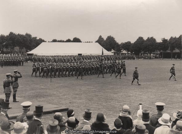 Military Parade (C1935, Colours, England, parade, Soldiers)