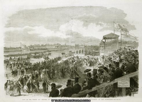 Military Review at York Racecourse 1866 (1866, England, Military Parade, Prince of Wales, Racecourse, York, Yorkshire)