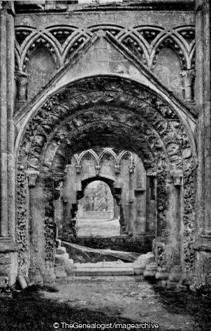 Norman Doorway, St Josephs Chapel, Glastonbury Abbey (Abbey, England, Glastonbury, Glastonbury Abbey, Somerset)