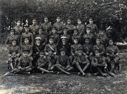 Officers 2nd Royal Sussex Regiment Generals Inspection Woking July 1914 (1914, 2nd Battalion, Charles Earbery Bond, E.H.Montresor, England, Regiment, Royal Sussex, Surrey, Woking)
