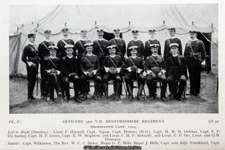 Officers 3rd VB Bedfordshire Regiment Shorncliffe Camp 1904 (1904, 3rd Battalion, Bedfordshire Regiment, C1900, England, Folkestone, Kent, Officers, Shorncliffe Camp, Territorial Army)