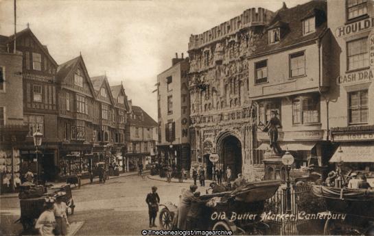 Old Butter Market Canterbury 1912 (1912, Canterbury, England, Kent, Market, Old Buttermarket, shop)